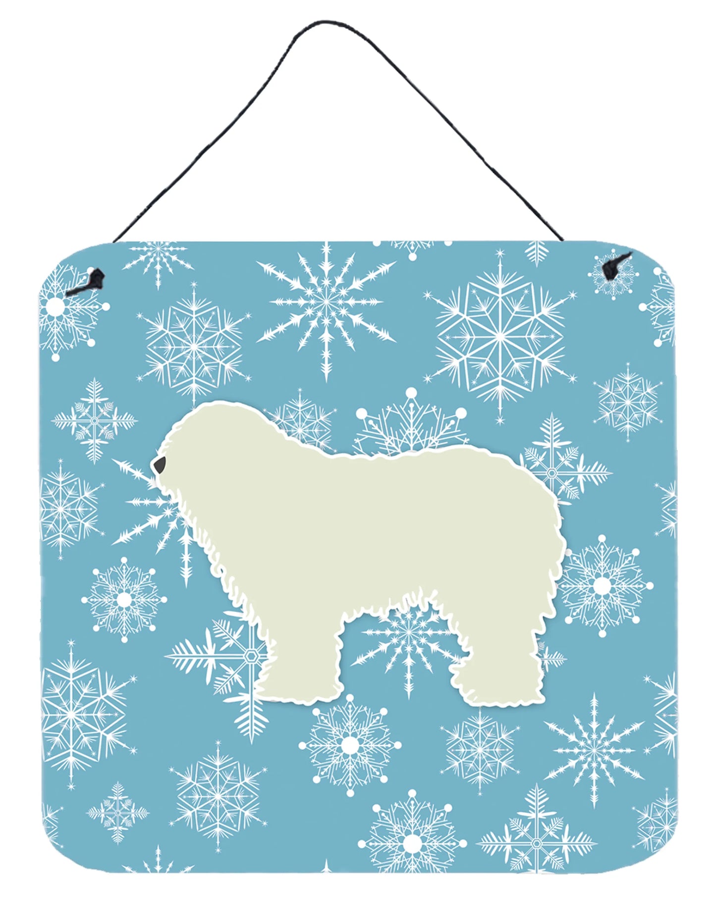 Winter Snowflake Design with Dog Art Wall or Door Hanging Prints