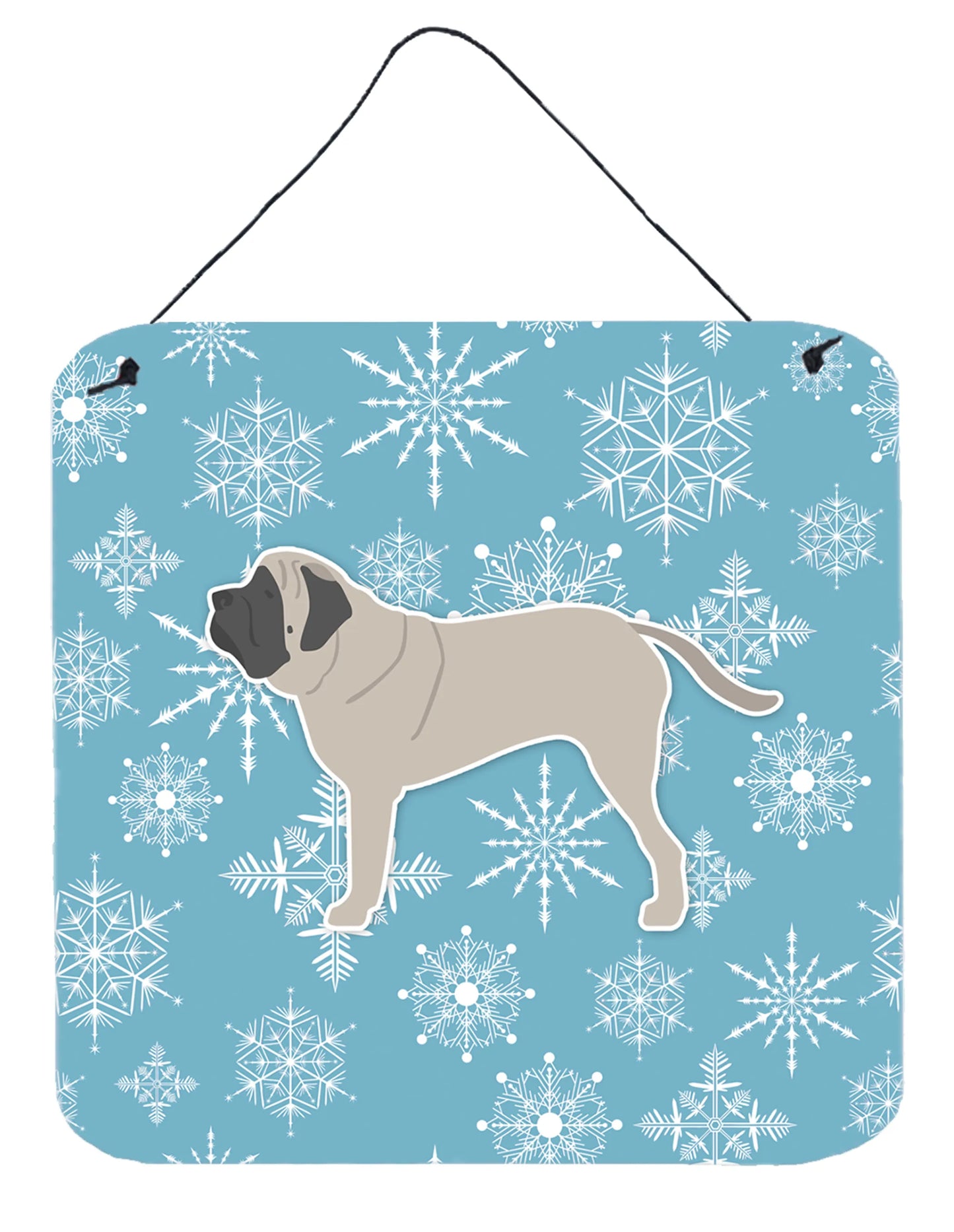 Winter Snowflake Design with Dog Art Wall or Door Hanging Prints