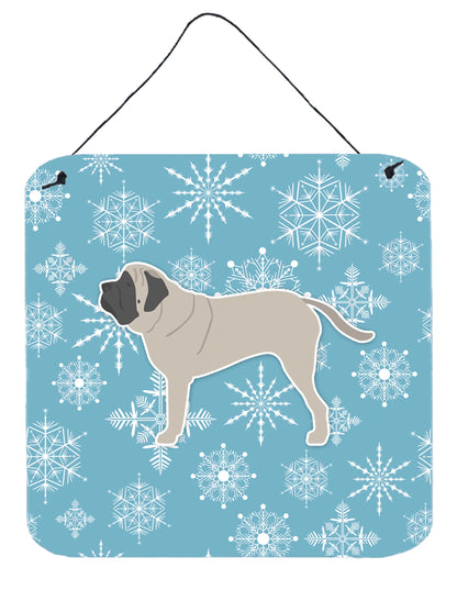 Winter Snowflake Design with Dog Art Wall or Door Hanging Prints