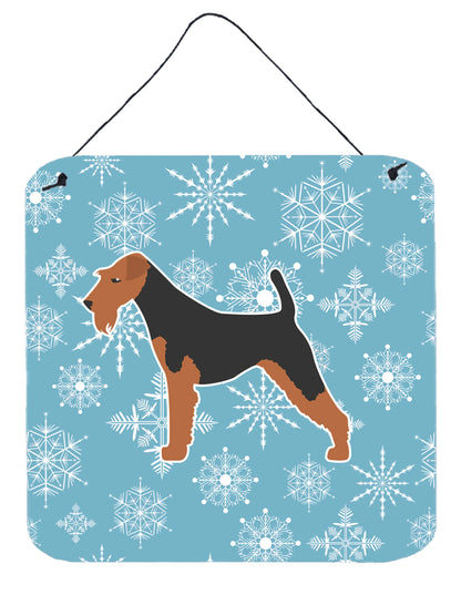 Winter Snowflake Design with Dog Art Wall or Door Hanging Prints