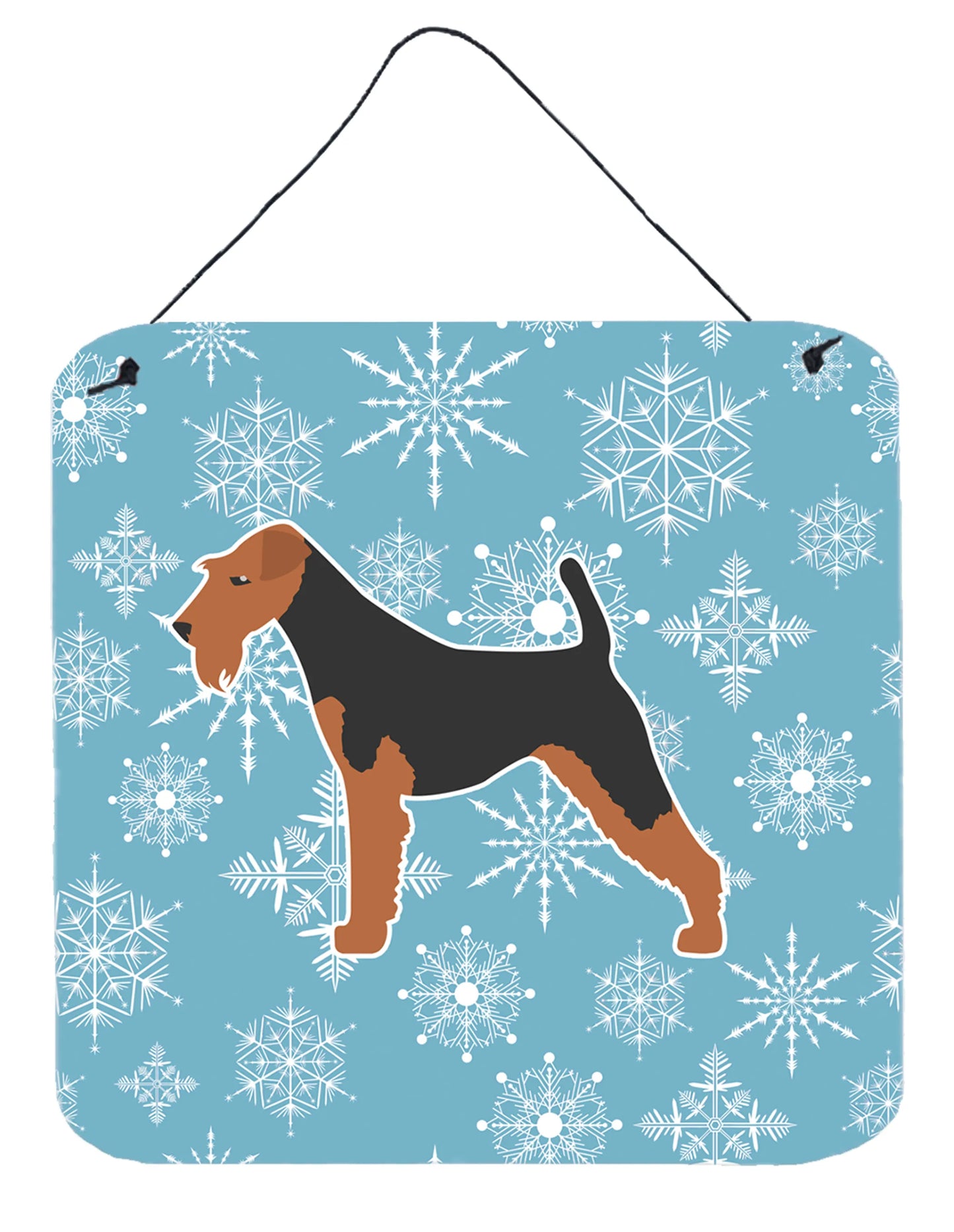 Winter Snowflake Design with Dog Art Wall or Door Hanging Prints