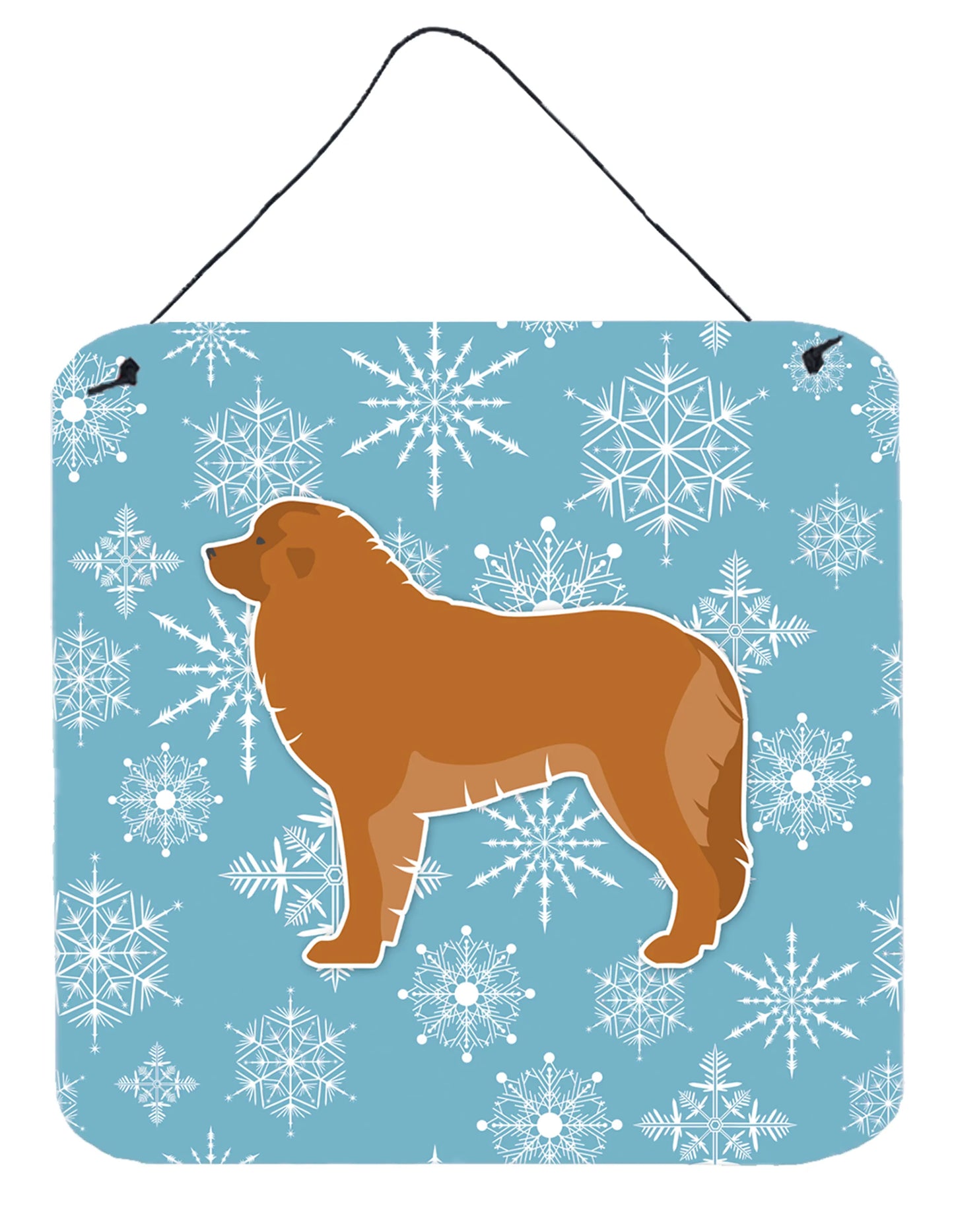 Winter Snowflake Design with Dog Art Wall or Door Hanging Prints