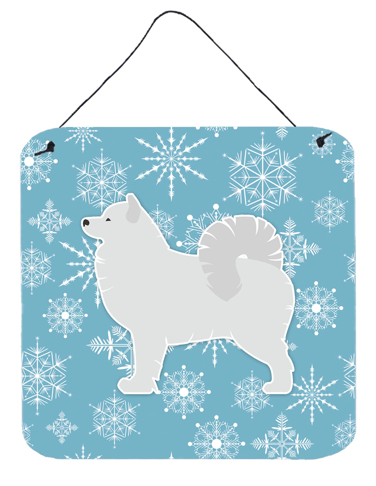 Winter Snowflake Design with Dog Art Wall or Door Hanging Prints