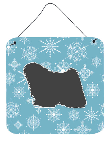 Winter Snowflake Design with Dog Art Wall or Door Hanging Prints