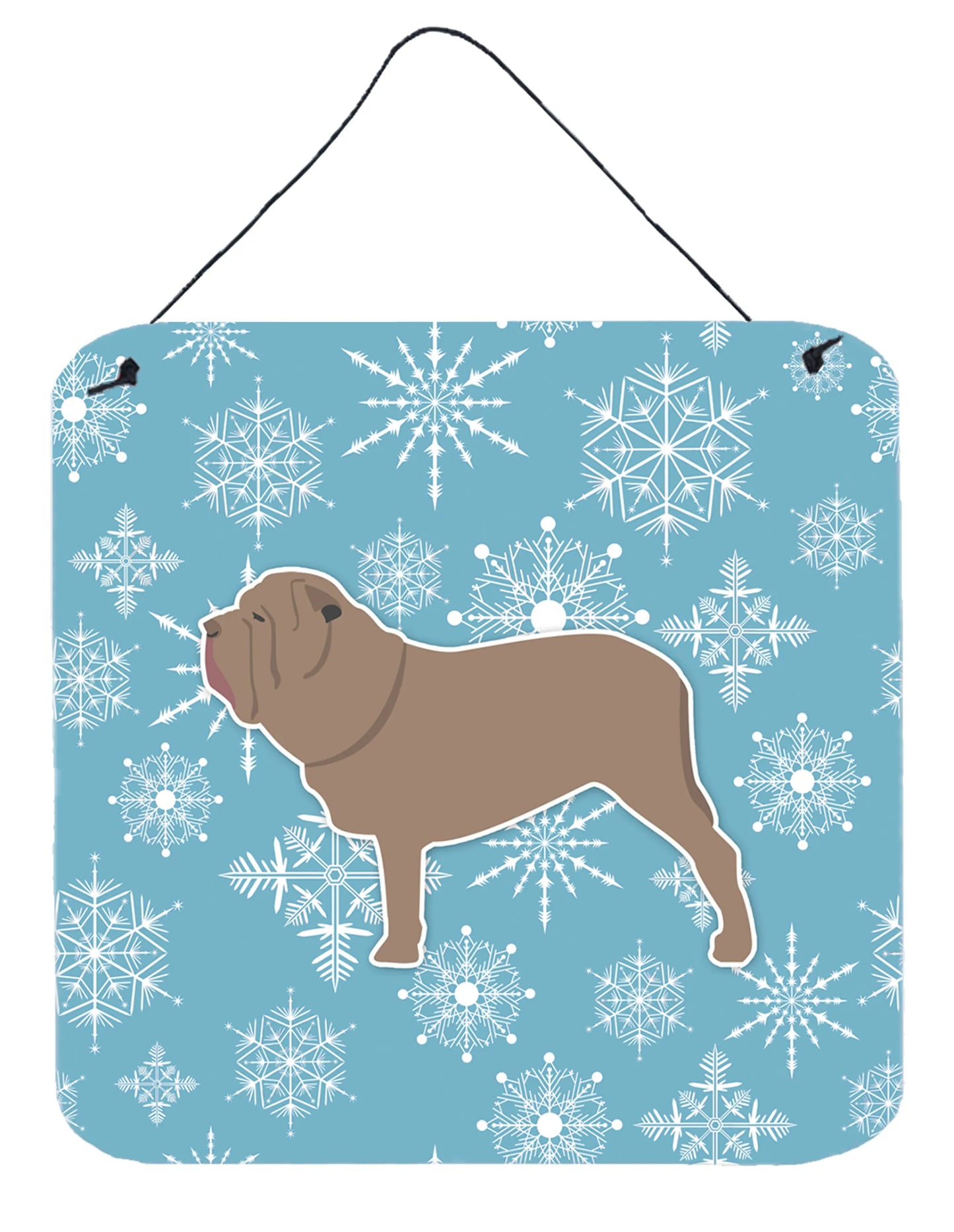 Winter Snowflake Design with Dog Art Wall or Door Hanging Prints