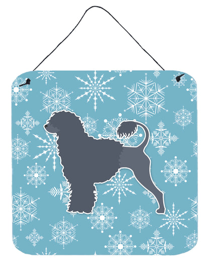 Winter Snowflake Design with Dog Art Wall or Door Hanging Prints