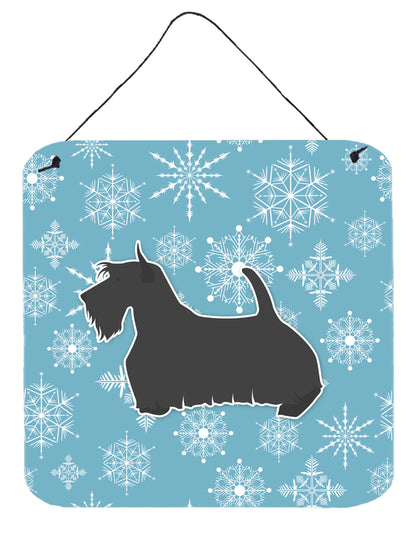 Winter Snowflake Design with Dog Art Wall or Door Hanging Prints