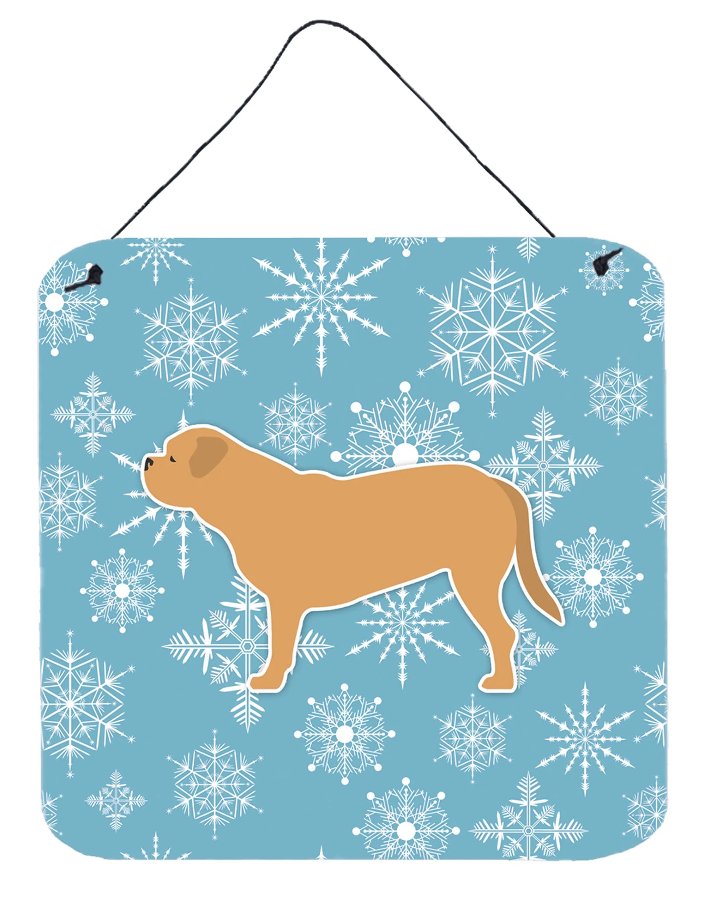 Winter Snowflake Design with Dog Art Wall or Door Hanging Prints