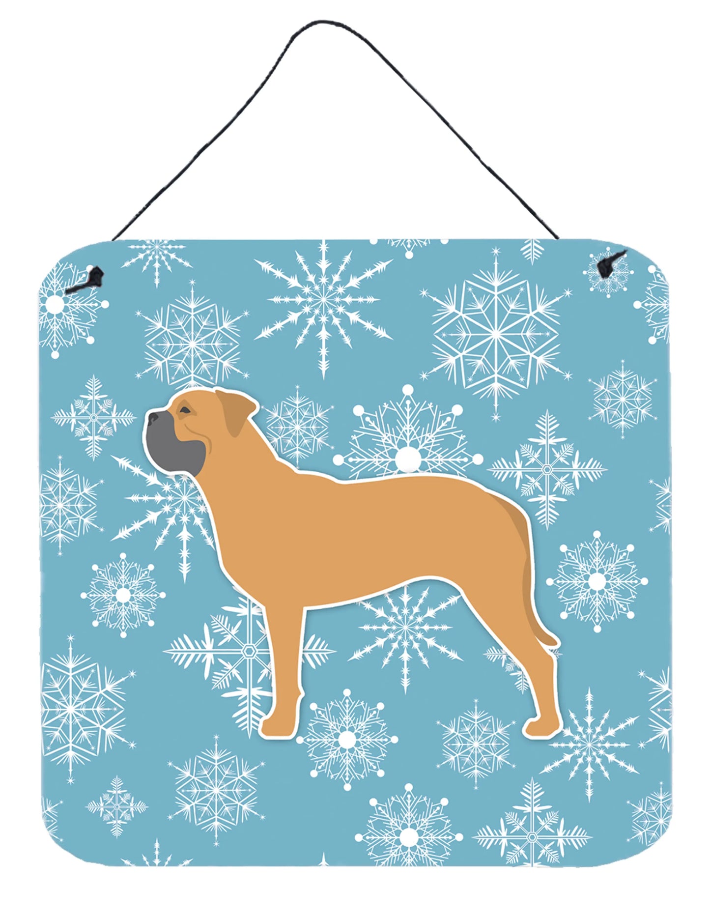 Winter Snowflake Design with Dog Art Wall or Door Hanging Prints