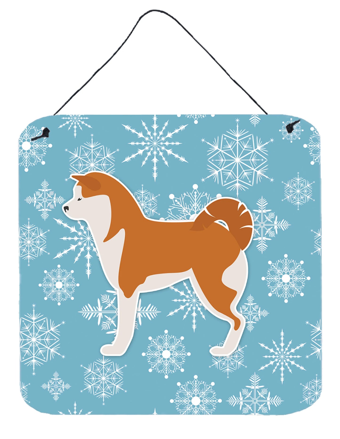 Winter Snowflake Design with Dog Art Wall or Door Hanging Prints