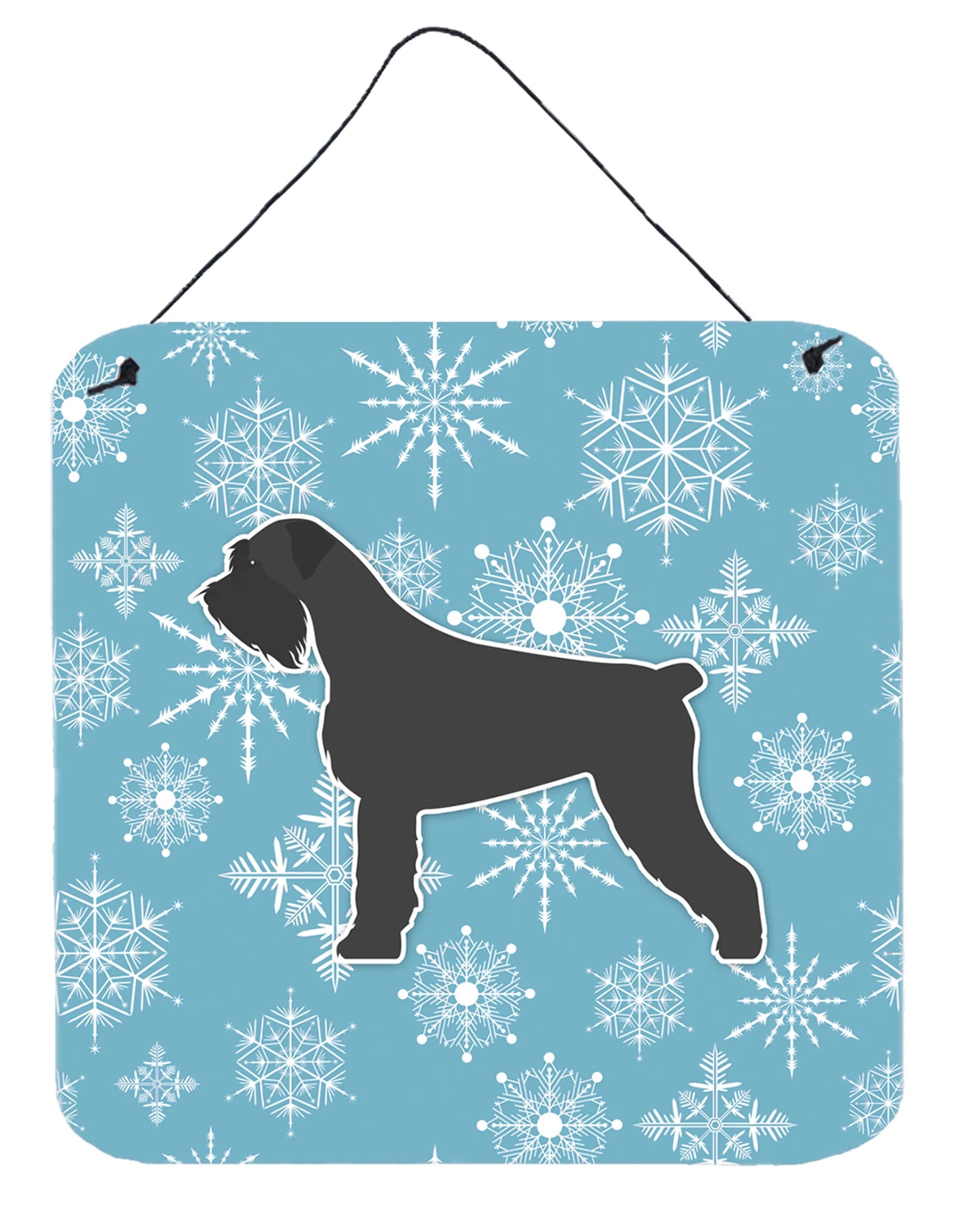 Winter Snowflake Design with Dog Art Wall or Door Hanging Prints