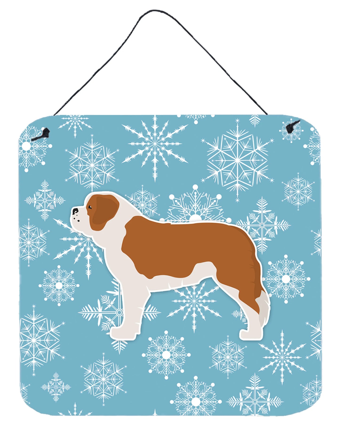 Winter Snowflake Design with Dog Art Wall or Door Hanging Prints