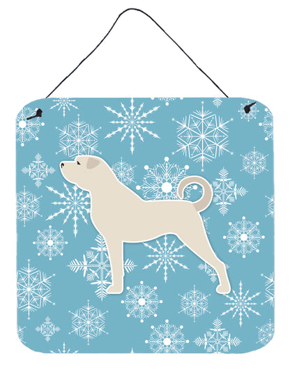 Winter Snowflake Design with Dog Art Wall or Door Hanging Prints