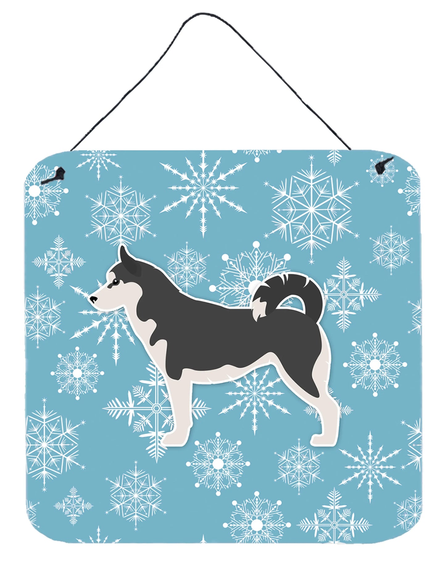 Winter Snowflake Design with Dog Art Wall or Door Hanging Prints