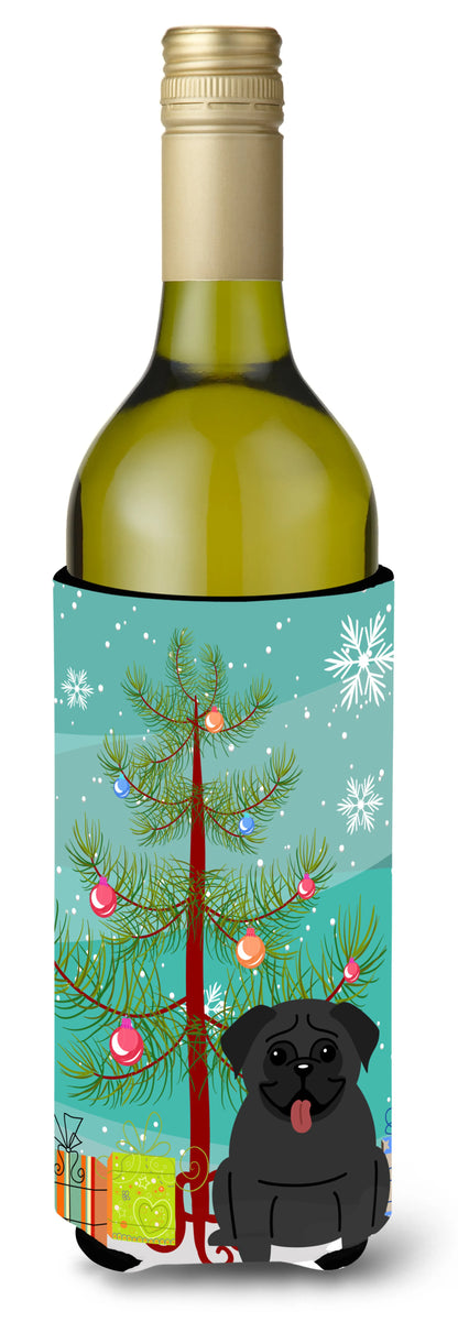 Merry Christmas Tree with Dog Wine Bottle Hugger