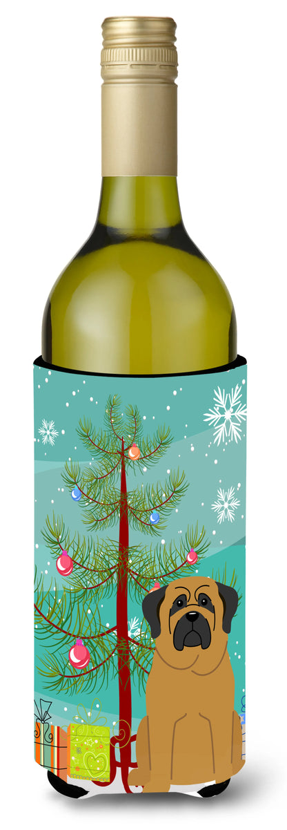 Merry Christmas Tree with Dog Wine Bottle Hugger