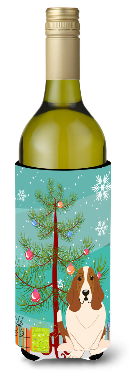 Merry Christmas Tree with Dog Wine Bottle Hugger