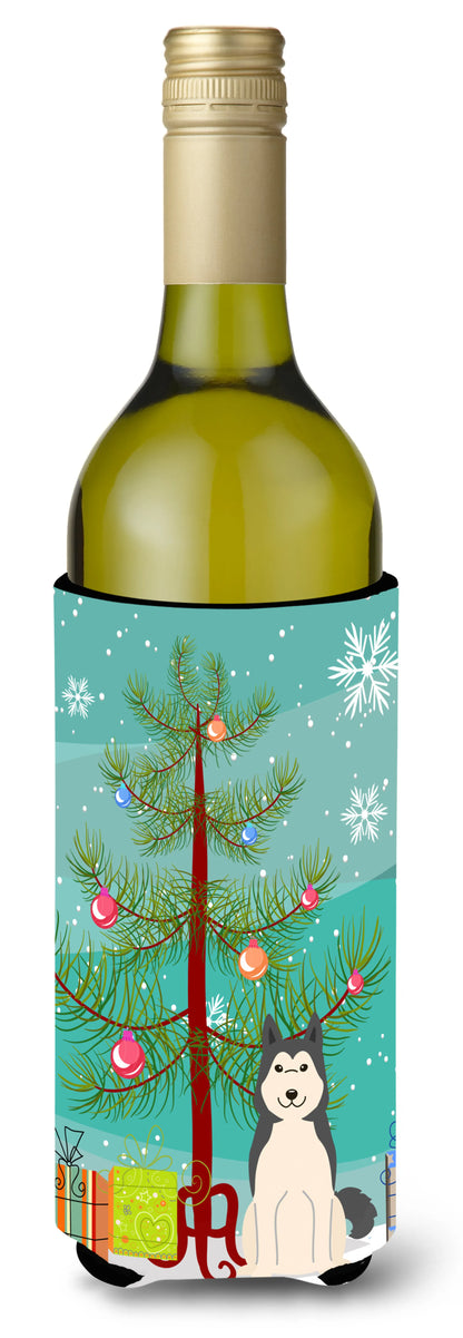 Merry Christmas Tree with Dog Wine Bottle Hugger