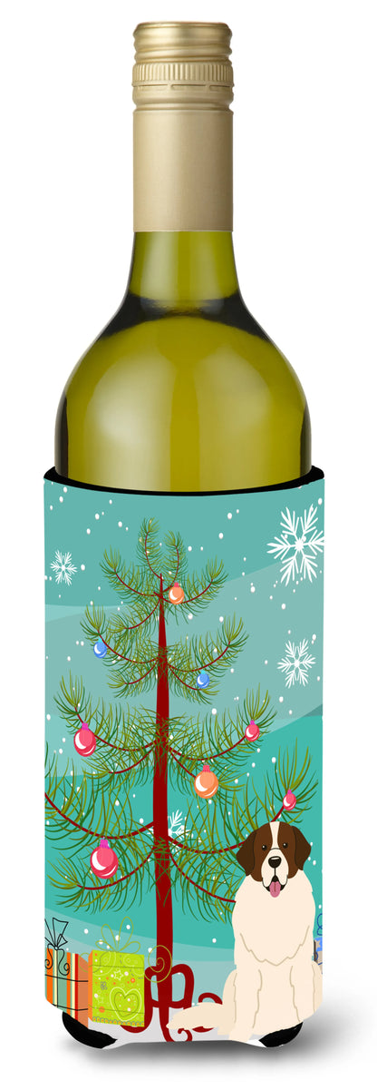 Merry Christmas Tree with Dog Wine Bottle Hugger