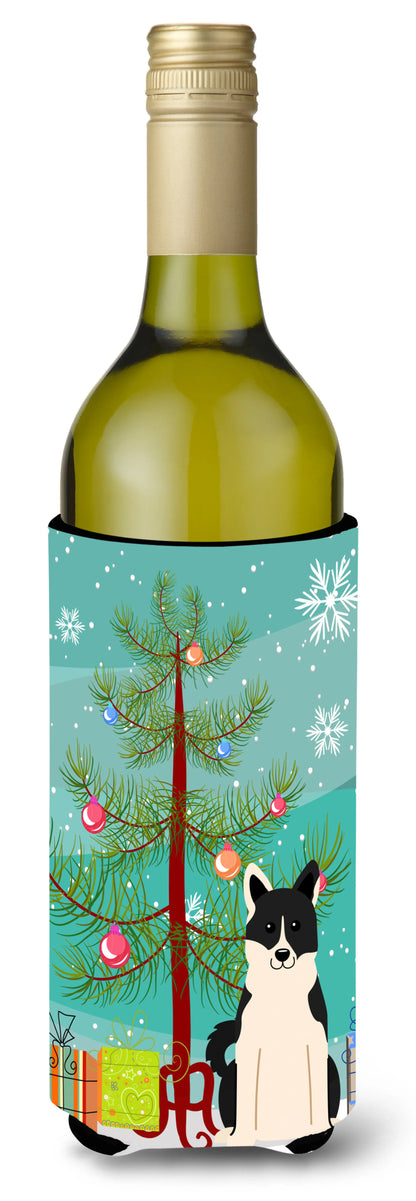 Merry Christmas Tree with Dog Wine Bottle Hugger