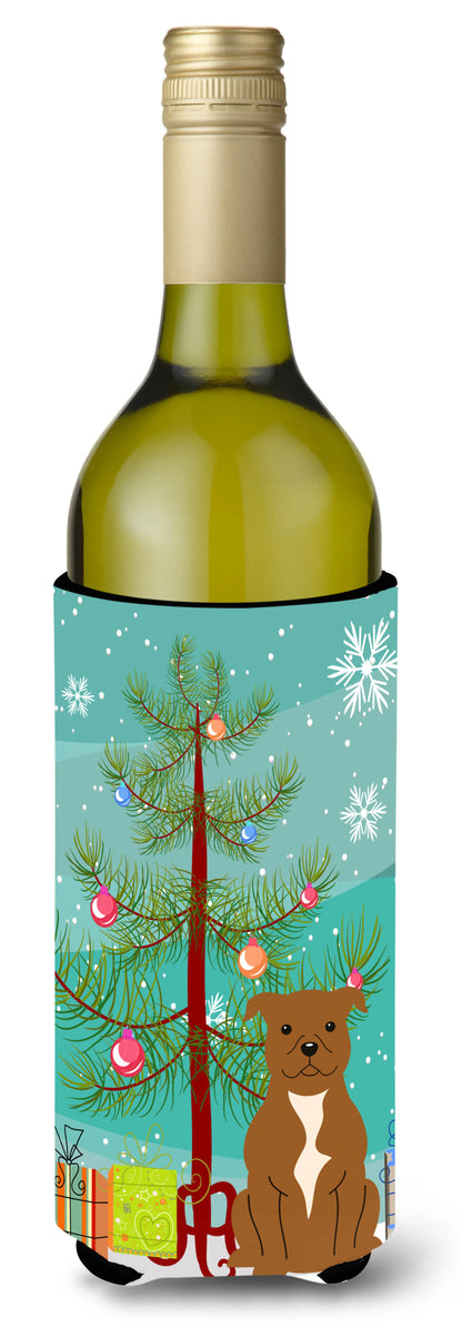 Merry Christmas Tree with Dog Wine Bottle Hugger