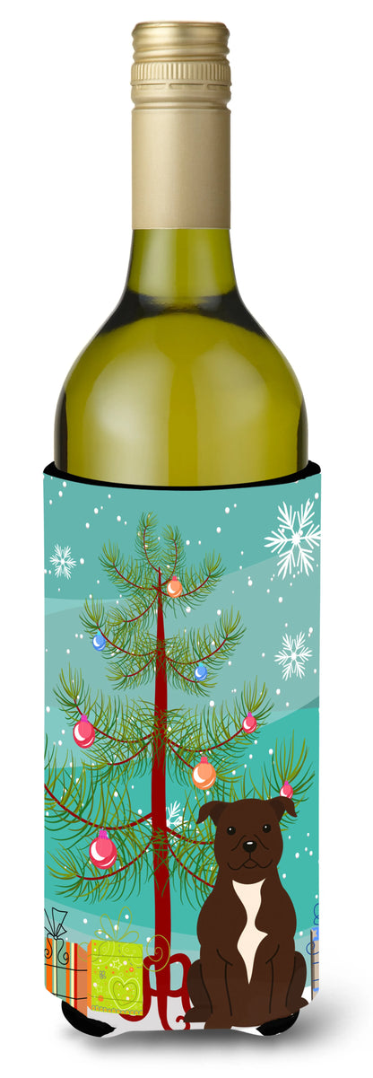 Merry Christmas Tree with Dog Wine Bottle Hugger