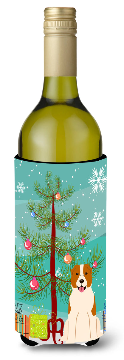 Merry Christmas Tree with Dog Wine Bottle Hugger