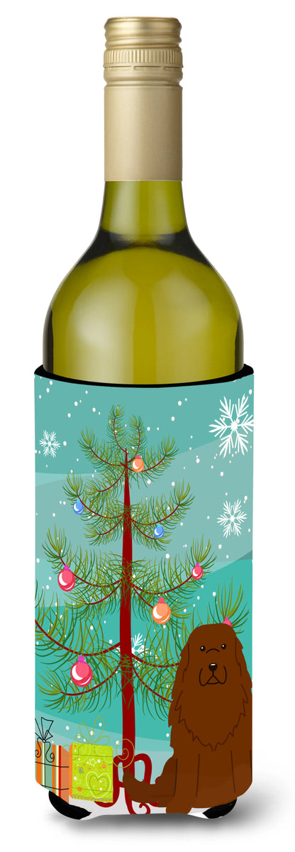 Merry Christmas Tree with Dog Wine Bottle Hugger