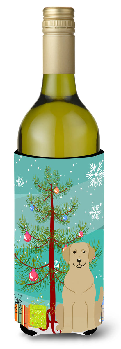 Merry Christmas Tree with Dog Wine Bottle Hugger