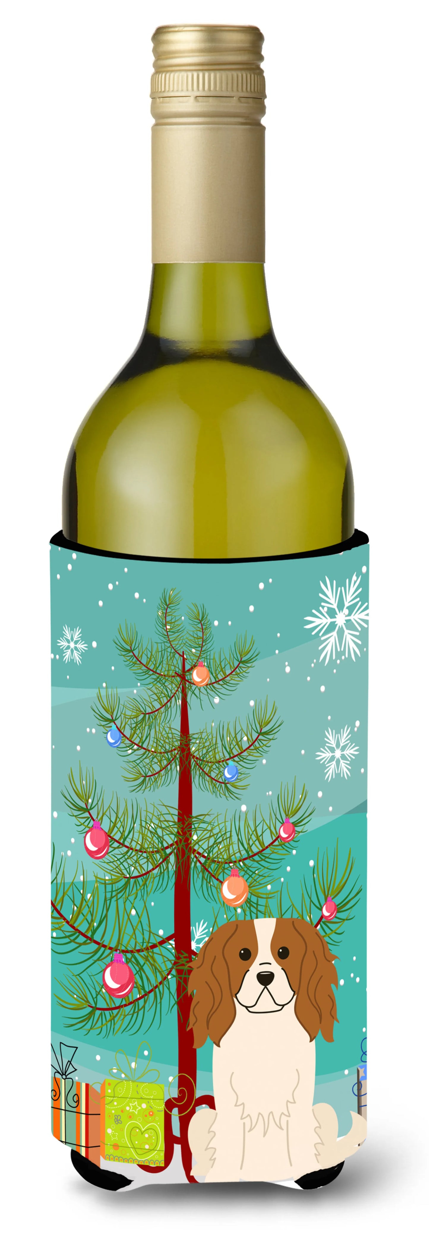 Merry Christmas Tree with Dog Wine Bottle Hugger