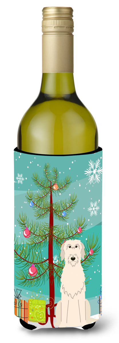 Merry Christmas Tree with Dog Wine Bottle Hugger