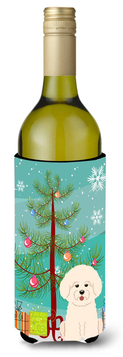 Merry Christmas Tree with Dog Wine Bottle Hugger