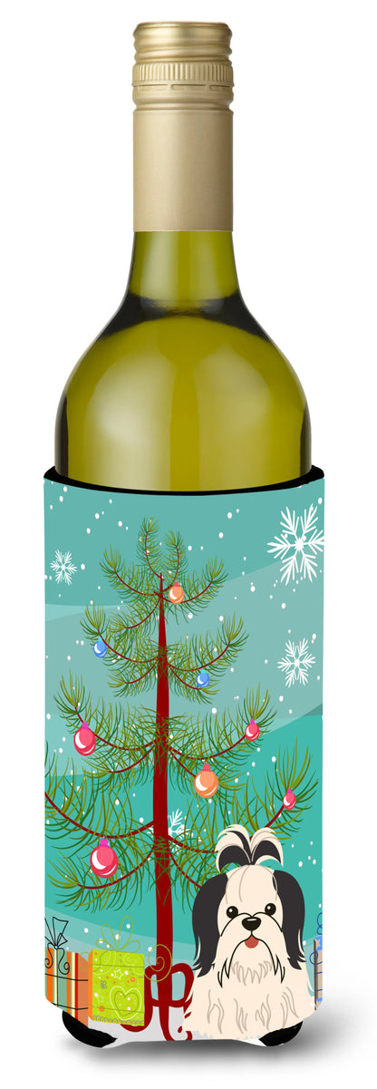 Merry Christmas Tree with Dog Wine Bottle Hugger