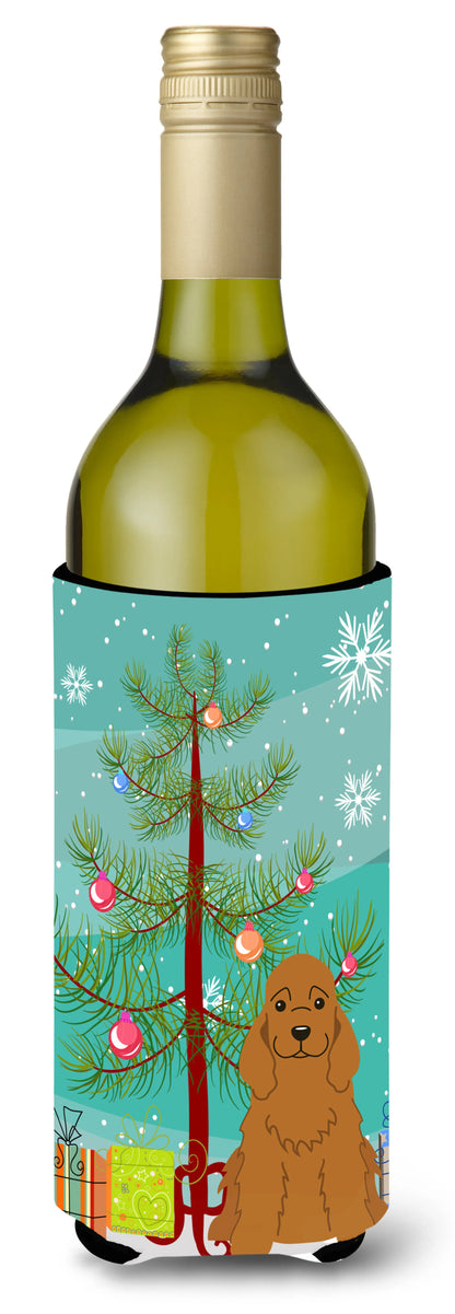 Merry Christmas Tree with Dog Wine Bottle Hugger