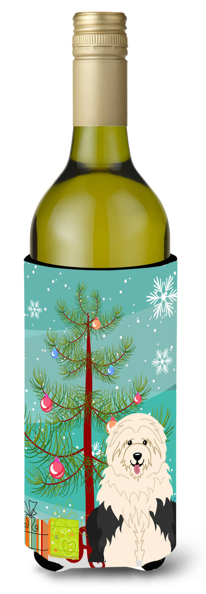 Merry Christmas Tree with Dog Wine Bottle Hugger