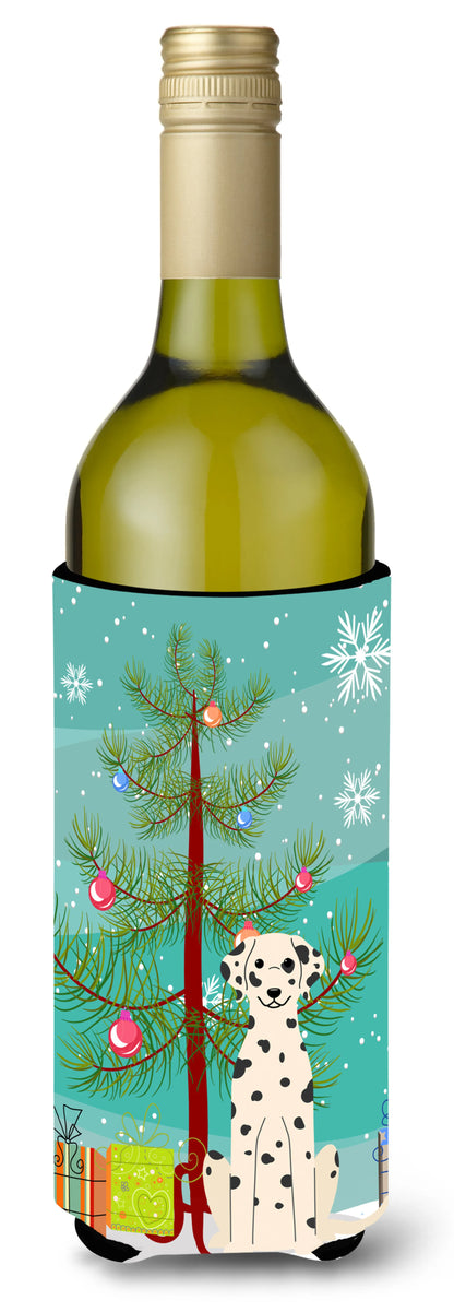 Merry Christmas Tree with Dog Wine Bottle Hugger