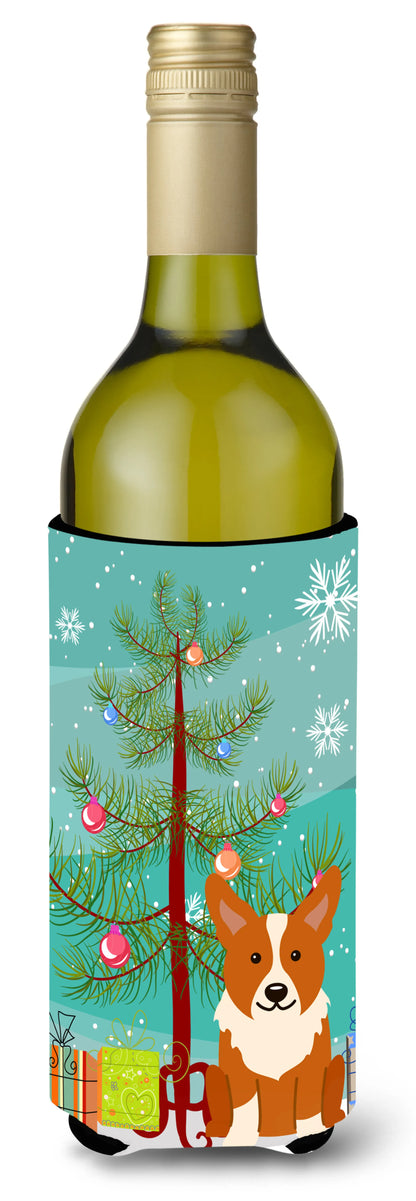 Merry Christmas Tree with Dog Wine Bottle Hugger