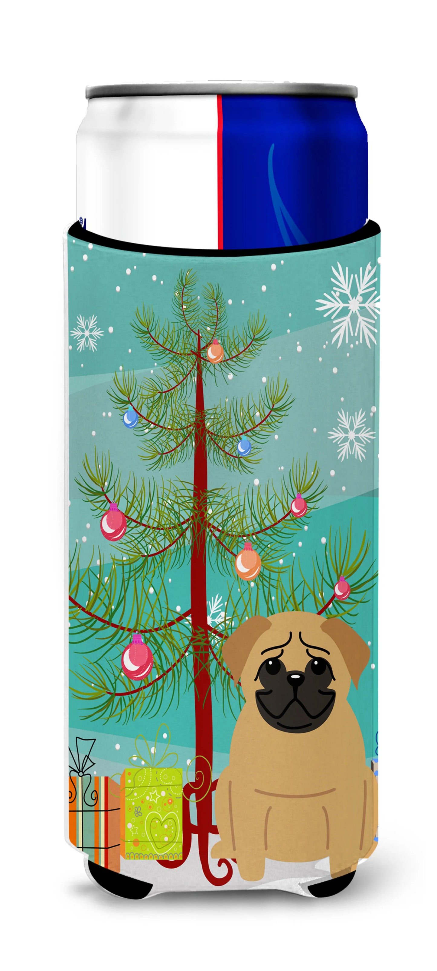 Merry Christmas Tree Dog Ultra Hugger for slim cans