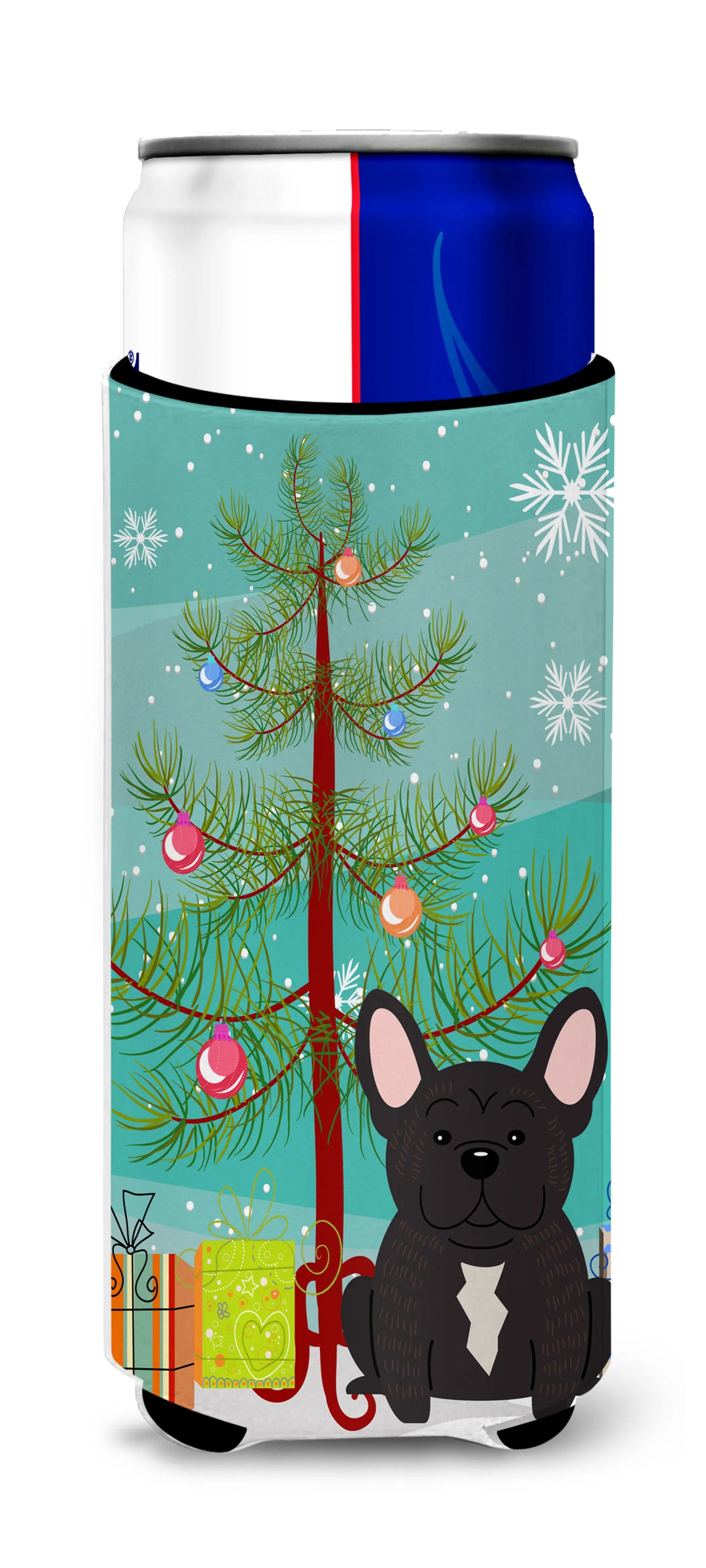 Merry Christmas Tree Dog Ultra Hugger for slim cans