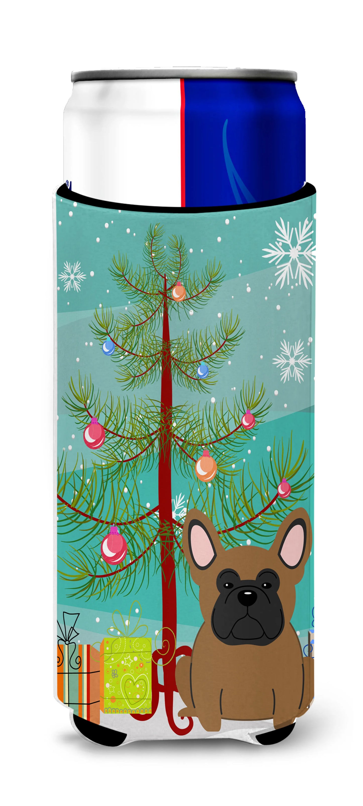 Merry Christmas Tree Dog Ultra Hugger for slim cans