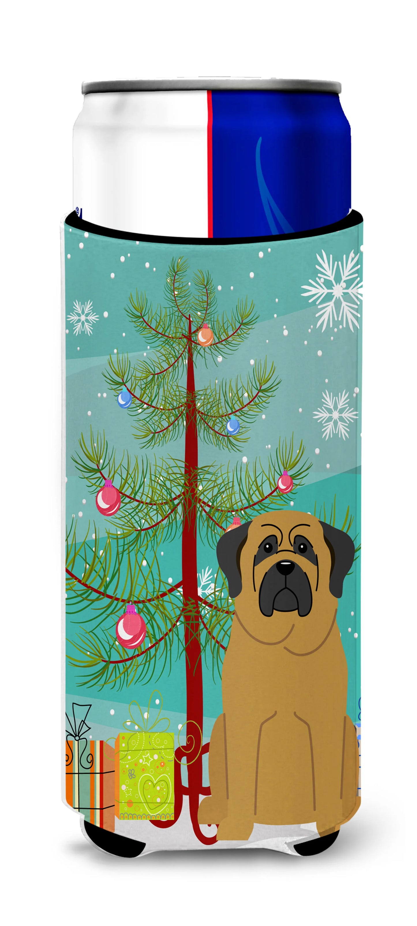 Merry Christmas Tree Dog Ultra Hugger for slim cans