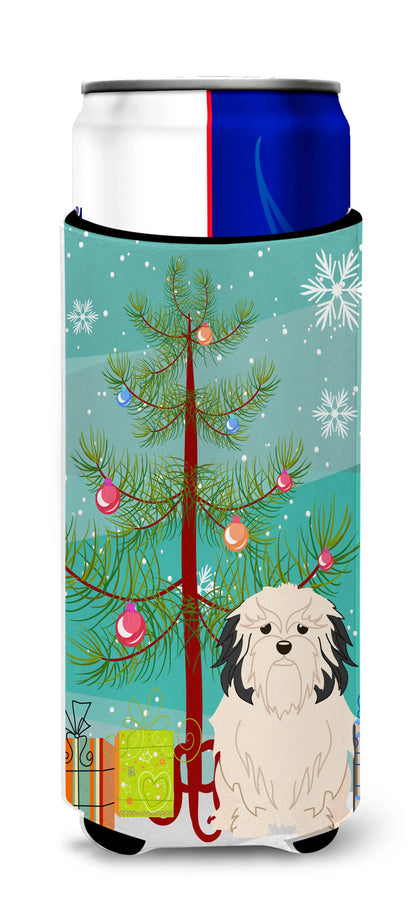 Merry Christmas Tree Dog Ultra Hugger for slim cans