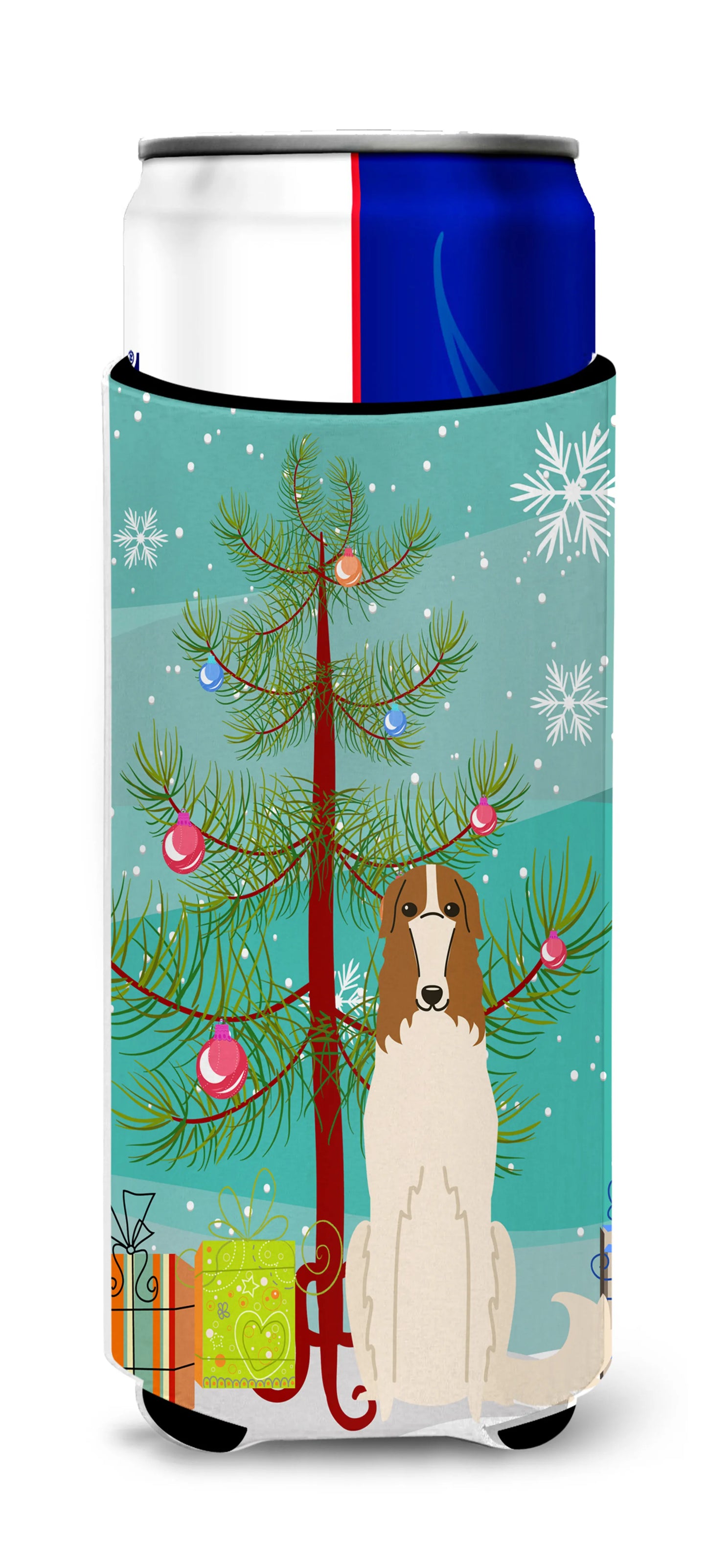 Merry Christmas Tree Dog Ultra Hugger for slim cans