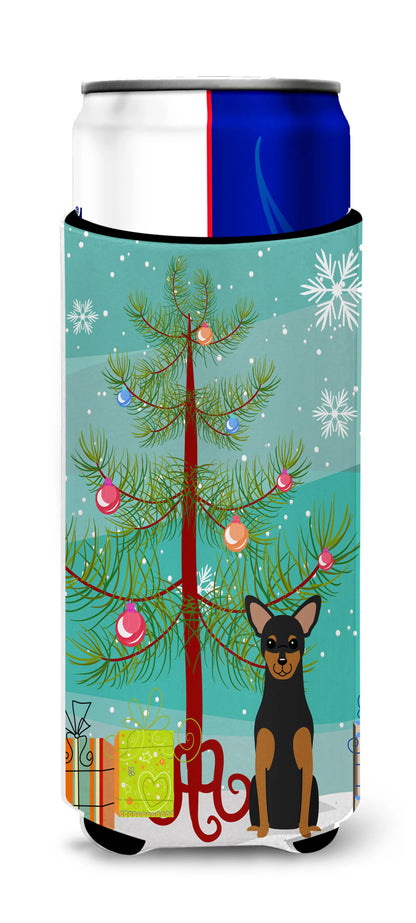 Merry Christmas Tree Dog Ultra Hugger for slim cans