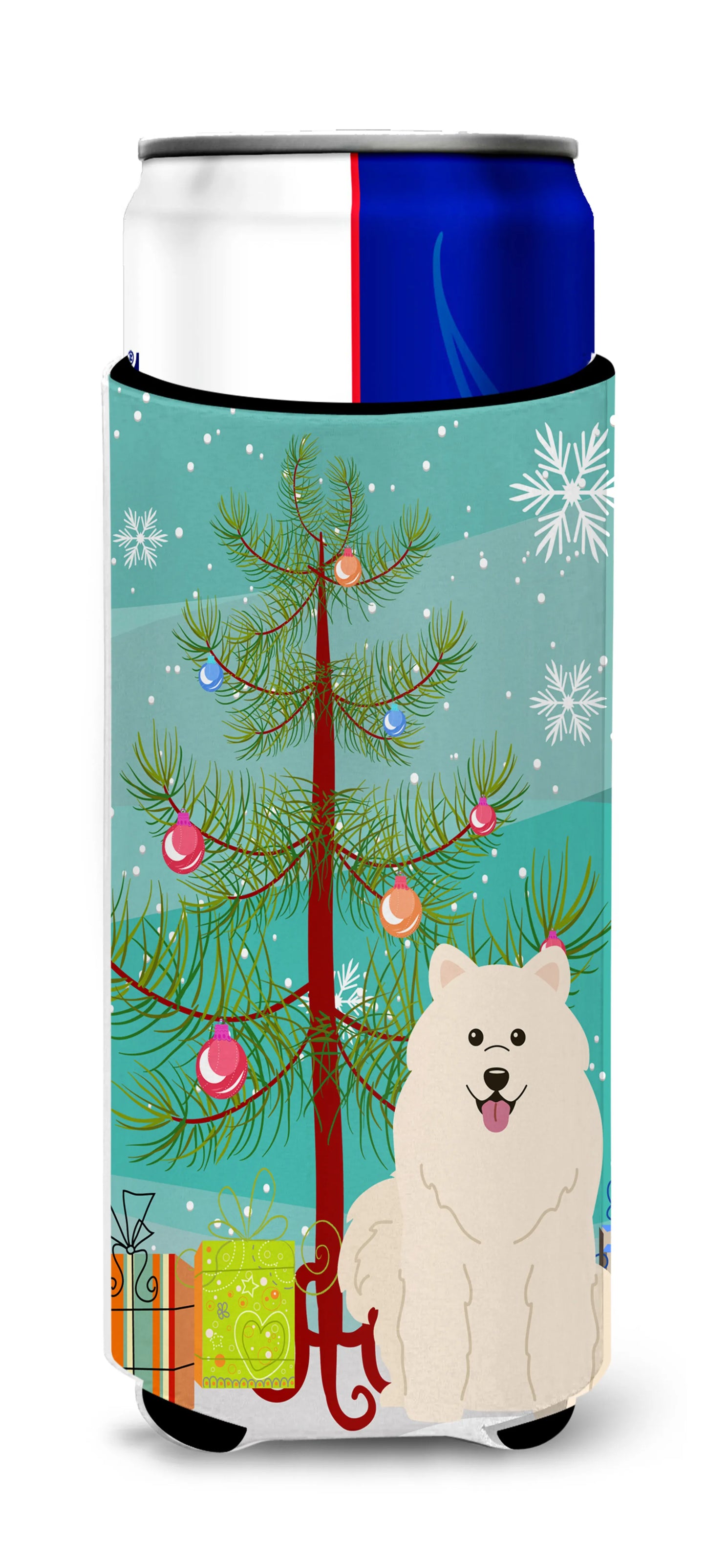 Merry Christmas Tree Dog Ultra Hugger for slim cans