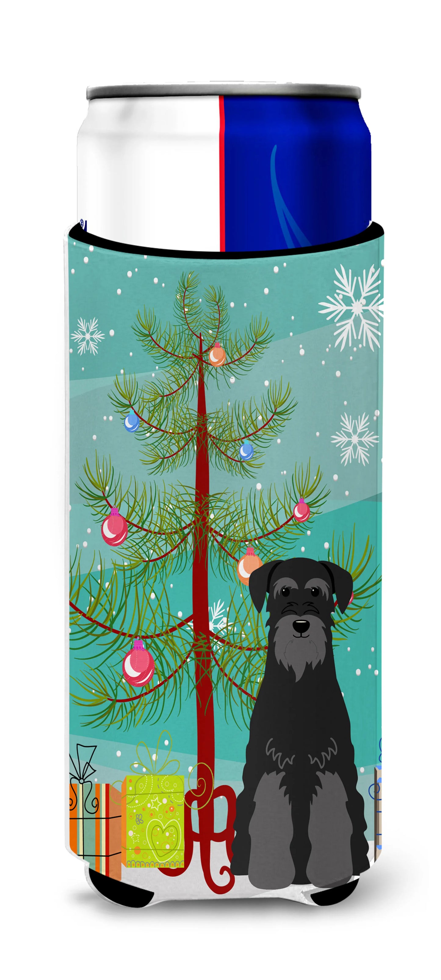 Merry Christmas Tree Dog Ultra Hugger for slim cans