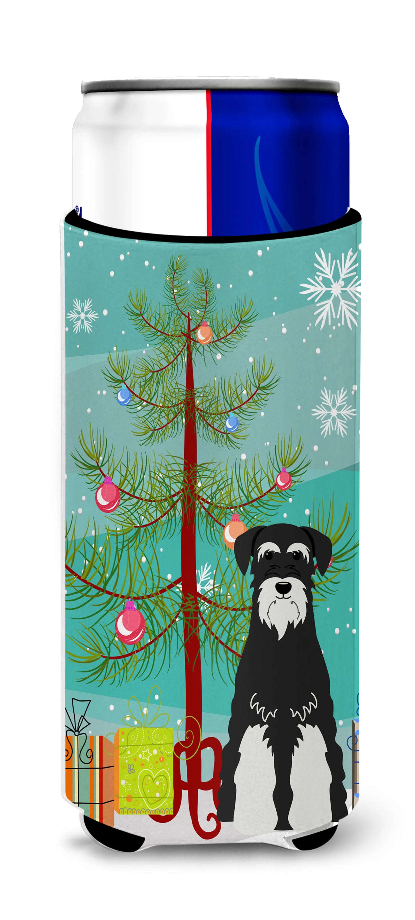 Merry Christmas Tree Dog Ultra Hugger for slim cans