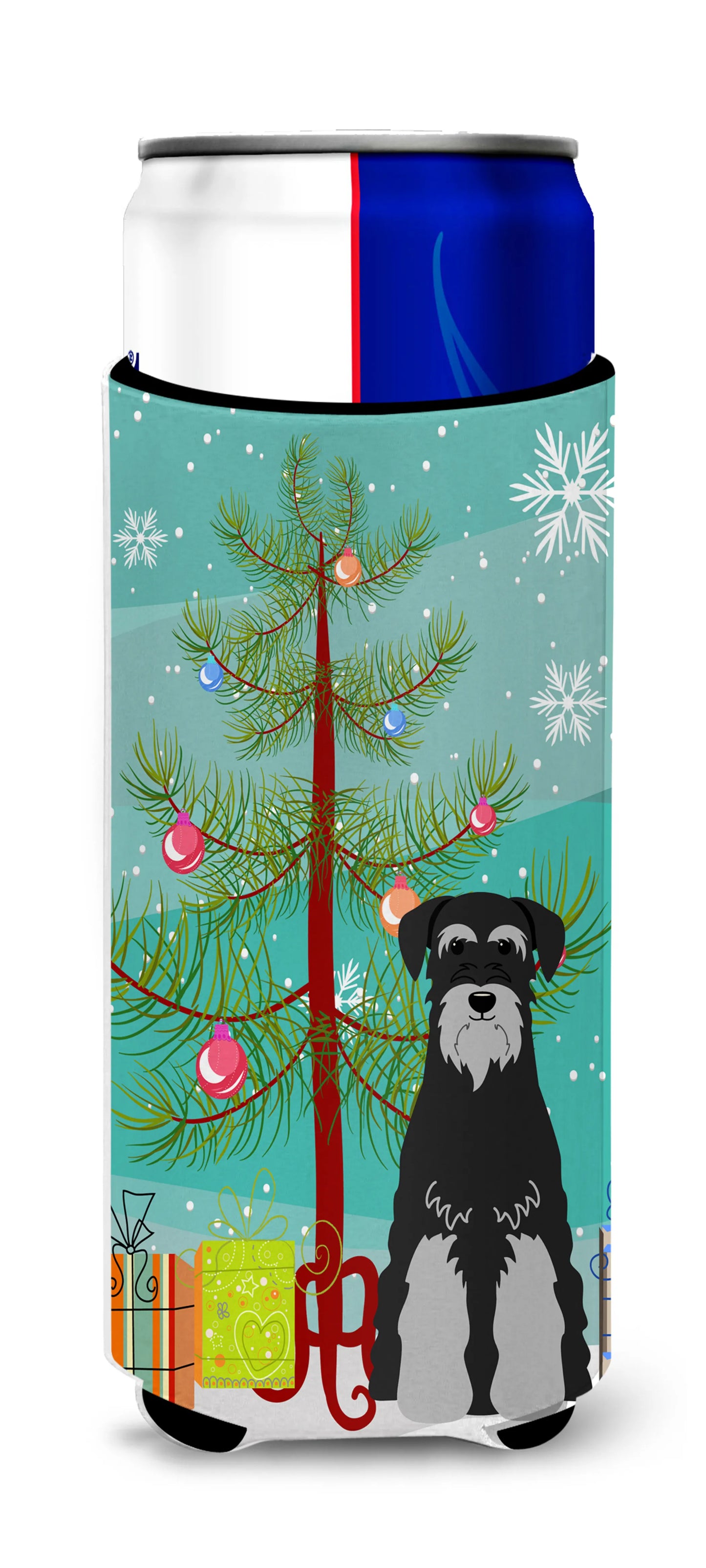 Merry Christmas Tree Dog Ultra Hugger for slim cans