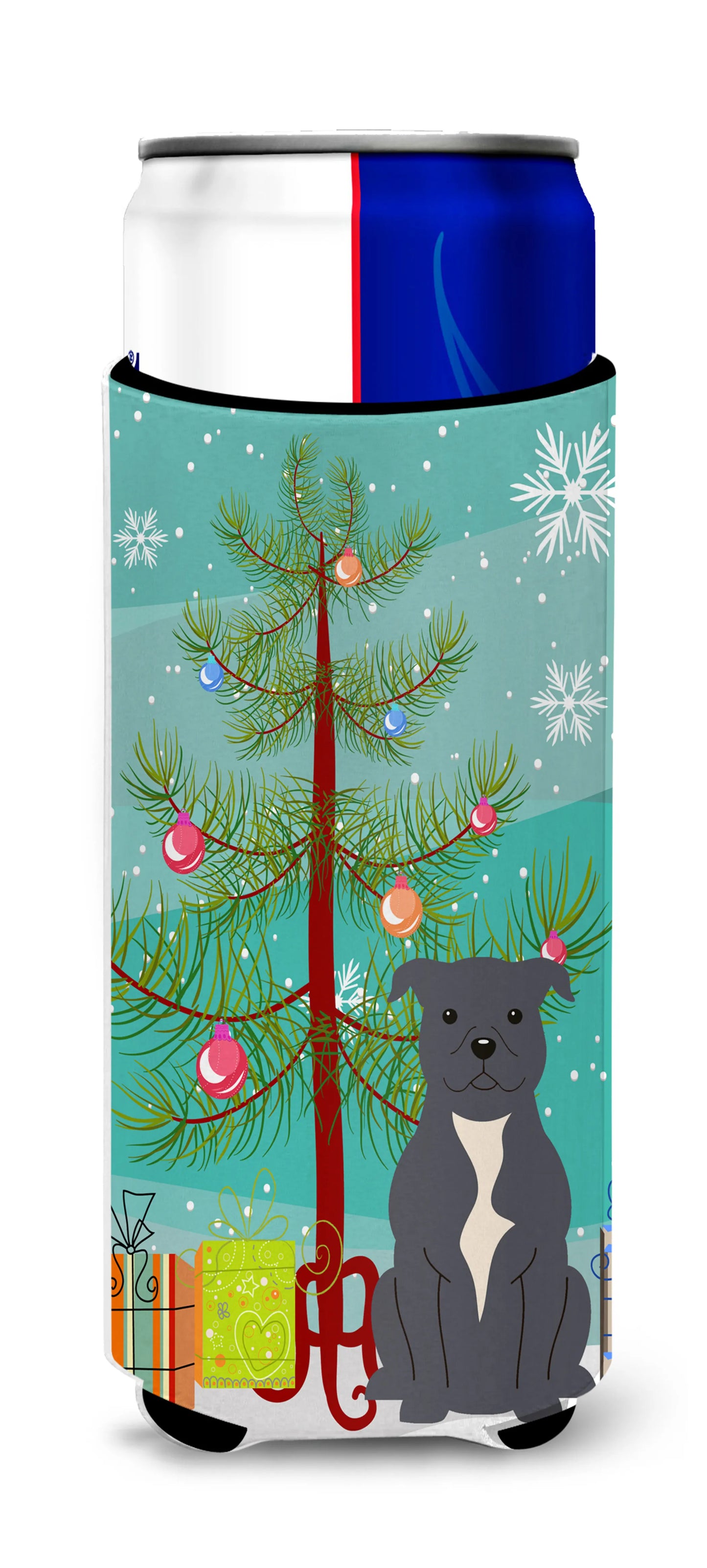 Merry Christmas Tree Dog Ultra Hugger for slim cans