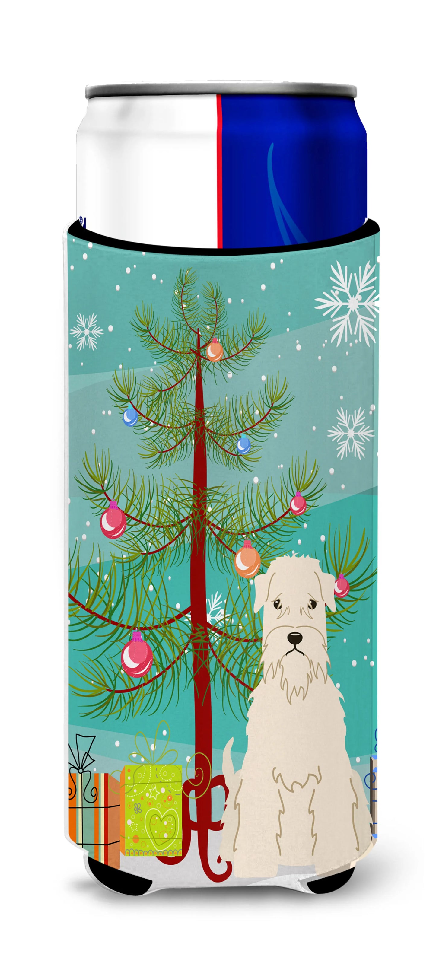 Merry Christmas Tree Dog Ultra Hugger for slim cans